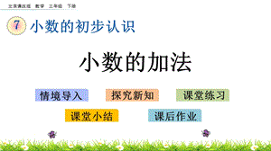 北京課改版三年級下冊數學7.4小數的加法教學課件.pptx