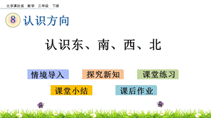 北京課改版三年級下冊數學8.1認識東、南、西、北 教學課件.pptx