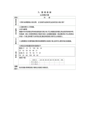 北京課改版三年級(jí)下冊(cè)數(shù)學(xué)9.1 認(rèn)識(shí)統(tǒng)計(jì)表 導(dǎo)學(xué)案.doc