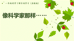 蘇教版一年級下冊科學專項學習像科學家那樣課件（遼寧部級優課）.ppt