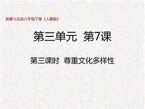 部編版六年級下冊道德與法制六下第7課第三課時尊重文化多樣性課件.pptx