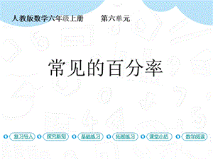 人教版六年級上冊數(shù)學第6單元第2課時 常見的百分率 課件.pptx