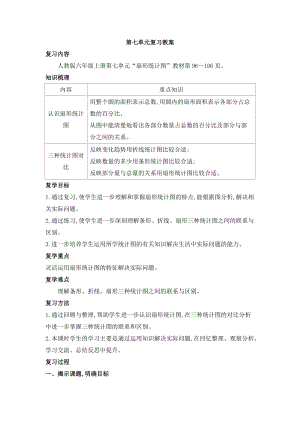 人教版六年級(jí)上冊(cè)數(shù)學(xué)第七單元復(fù)習(xí)教案.doc