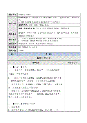 人音版六年級下冊音樂6《海德薇格主題》教案（孫老師獲獎公開課）.doc