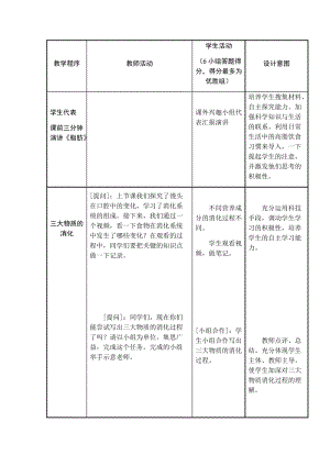 北師大版七下生物8.2食物的消化和營養(yǎng)物質的吸收教案（周老師公開課作品）.docx