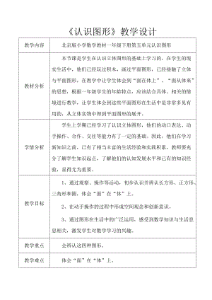 北京課改版一下數學8.6認識圖形教案（趙老師公開課）.docx