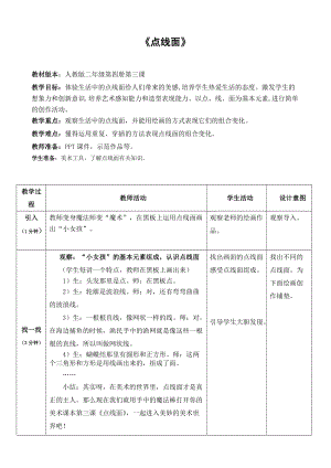 人教版二下美術第3課　點、線、面-教案（陶老師公開課教學設計）.doc