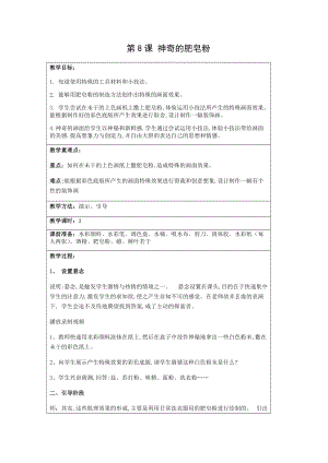 人教版五下美術(shù)第8課 神奇的肥皂粉-教案（任老師公開課教學(xué)設(shè)計）.docx