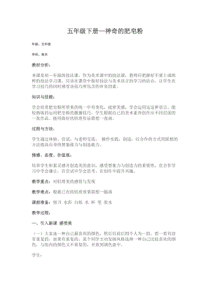 人教版五下美術(shù)第8課 神奇的肥皂粉-教案（魯老師公開課教學(xué)設(shè)計）.doc