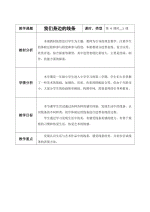 人美版一下美術4.我們身邊的線條-教案（昌老師公開課教學設計）.doc