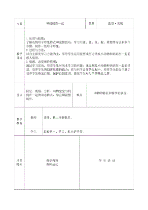 人美版二下美術第12課 和媽媽在一起-教案（和老師公開課教學設計）.doc