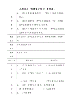 人音版二下音樂單簧管波爾卡教案（花老師教學設計）.doc