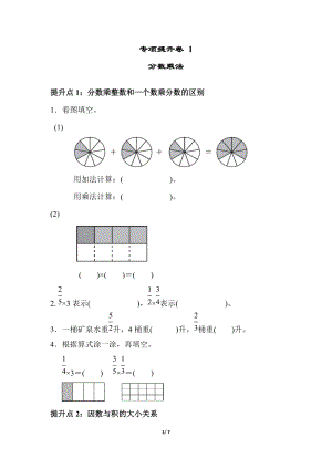 青島版數學六年級（上）專項提升卷1 分數乘法（含答案）.docx
