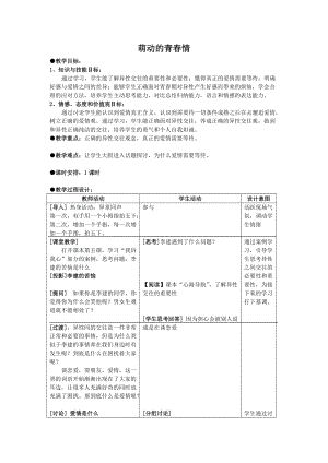 北師大版七年級心理健康教育17萌動的青春情教案.doc
