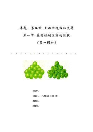 人教版八年級下冊生物7.2.1 基因控制生物的性狀（第1課時）_教案（表格式).docx