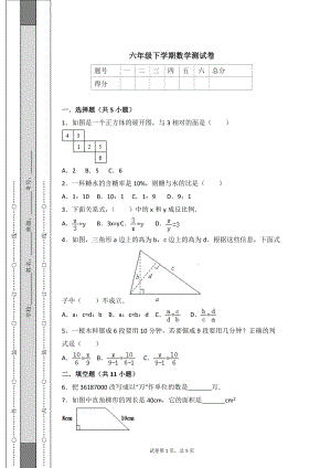 人教版六年級(jí)下學(xué)期數(shù)學(xué)期末試卷及解析.docx
