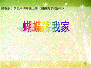 湘美版四年級上冊美術14《蝴蝶落我家》課件（湖北部級公開課）.pptx