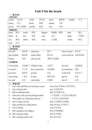 外研劍橋版五年級(jí)下冊(cè)英語Unit5知識(shí)點(diǎn).doc