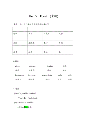 外研劍橋版三年級下冊英語Unit5知識總結.doc