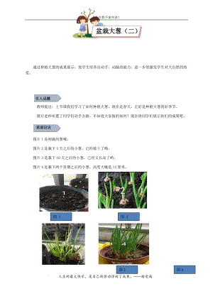 小學勞動與技術二年級-盆栽大蔥（二）（教案）.docx