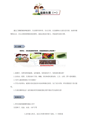 小學勞動與技術二年級-盆栽生菜（一）（教案）.docx