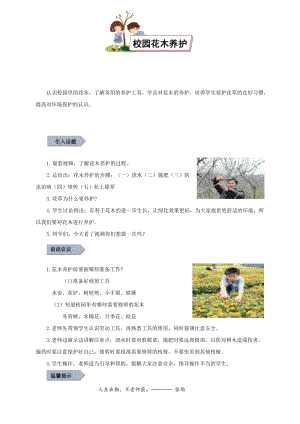 小學勞動與技術四年級-校園花木養護（教案）.docx