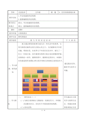 教科版（云南）五下信息技術第8課《層次結構展現出來》教學設計.docx