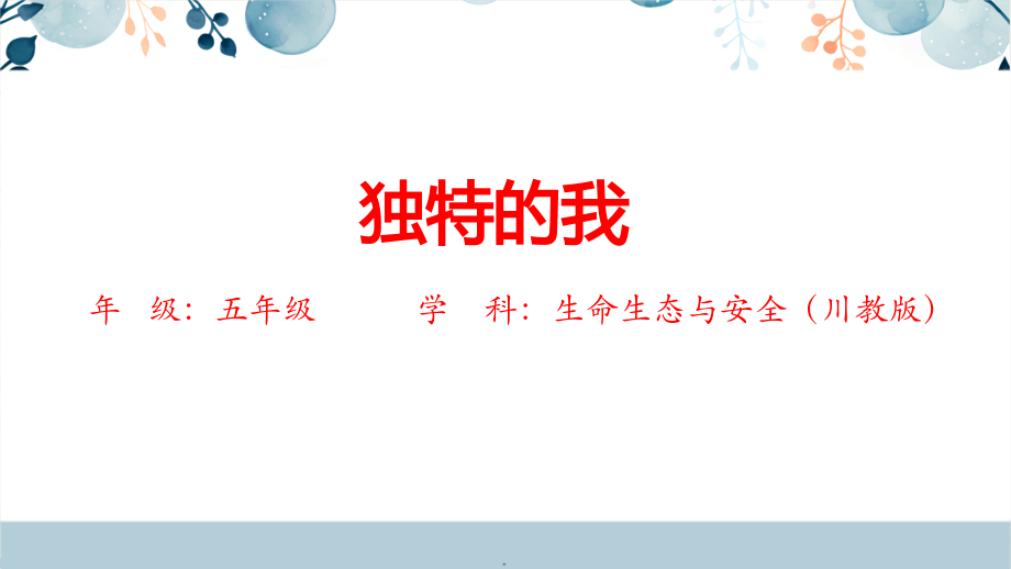 川教版五上生命生態(tài)安全第1課《獨(dú)特的我》課件+教學(xué)設(shè)計(jì).rar