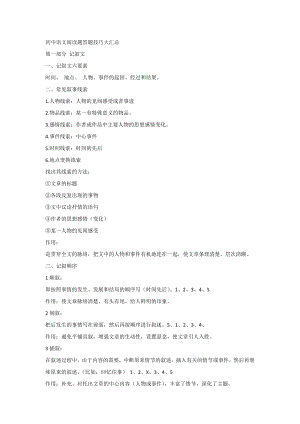 初中語文閱讀題答題技巧大匯總.docx