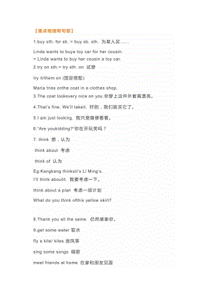 初一英語上冊：UNIT 4 重要知識點.docx
