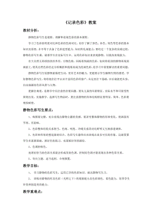 人教版六年級(jí)下冊(cè)美術(shù)記錄色彩教案.doc
