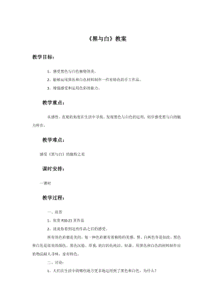 人教版三年級上冊美術《黑與白》教案2.doc
