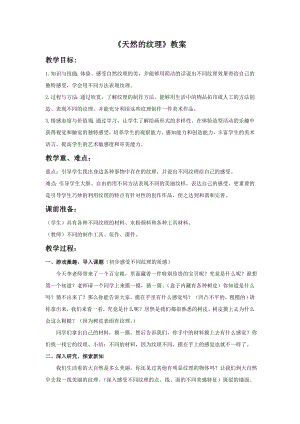人教版三年級上冊美術天然的紋理教案.doc