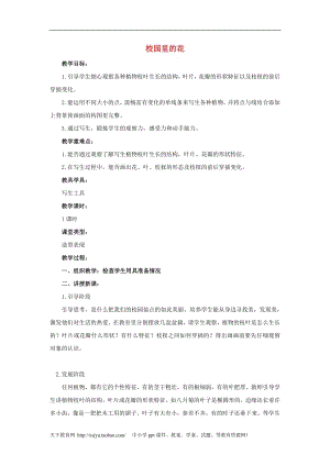 人教版三年級上冊美術第6課 校園里的花 教案1.doc