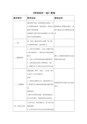 人美版二年級(jí)下冊(cè)美術(shù)《和媽媽在一起》教案1.doc