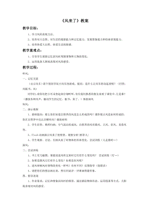 人教版二年級上冊美術《風來了》教案1.doc