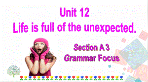 人教版九年級下冊英語Unit12LifeisfulloftheunexpectedSectionAgrammarfocus課件.ppt