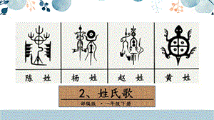 人教部編版一年級(jí)下冊(cè)語文2.姓氏歌課件.pptx