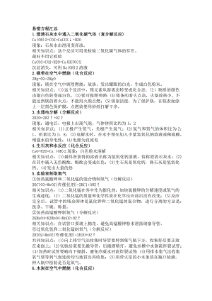 初中常考化學方程式+易錯點大全.docx