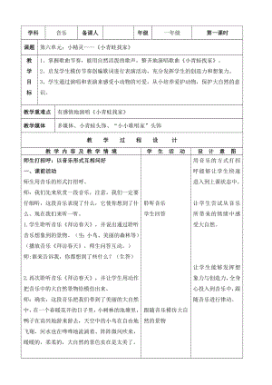 人教版一年級上冊音樂唱歌　小青蛙找家-教案（區綺老師公開課）.doc