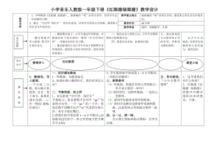 人教版一年級下冊音樂 唱歌　紅眼睛　綠眼睛-教案（植偉老師公開課）.doc