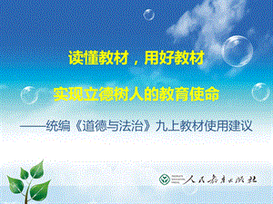 人教部編版九年級下冊道德與法治教學實施建議指導.pptx