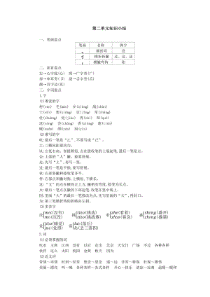 人教部編版一年級下冊語文第二單元知識小結.docx