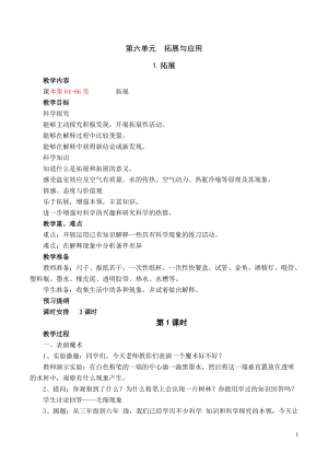 蘇教版六年級下冊科學6.1《拓展》教案設計.doc