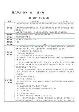 人教版六上數學第8單元第1課時 數與形（1）-教案.docx