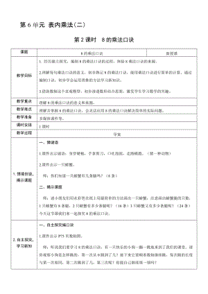 人教版二年級上冊數學6.28的乘法口訣-教案.docx