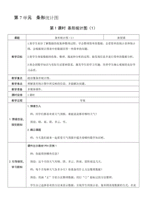 人教版四年級上冊數學7.1條形統計圖（1）-教案.docx