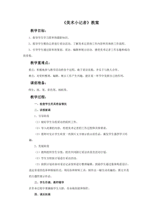 魯教版三年級上冊美術美術小記者教案.doc