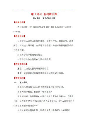 人教版五年級下冊數學7.2復式折線統計圖教案含教學反思.docx