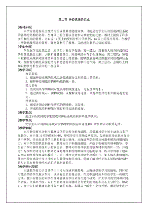 人教版七下生物6.2《神經系統的組成》教案（趙老師公開課資料）.doc